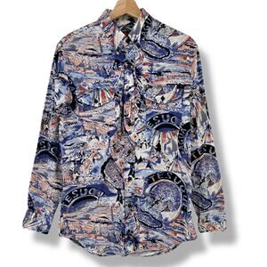 Vtg 90s Rock Canyon Creek Ranch Soutwestern New Mexico Shirt Mens Size Medium